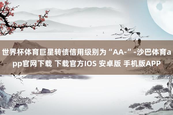 世界杯体育巨星转债信用级别为“AA-”-沙巴体育app官网下载 下载官方IOS 安卓版 手机版APP